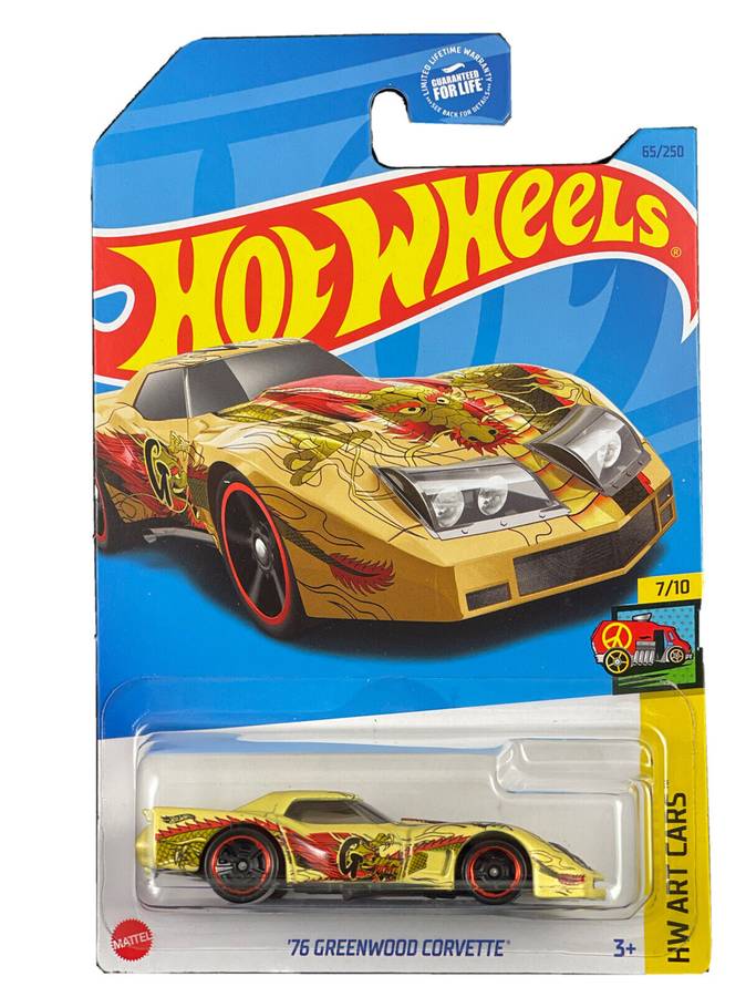 Hot Wheels 1/64 '76 Greenwood Corvette - Miniature 3 Pouces, Neuve En Boîte Fermée